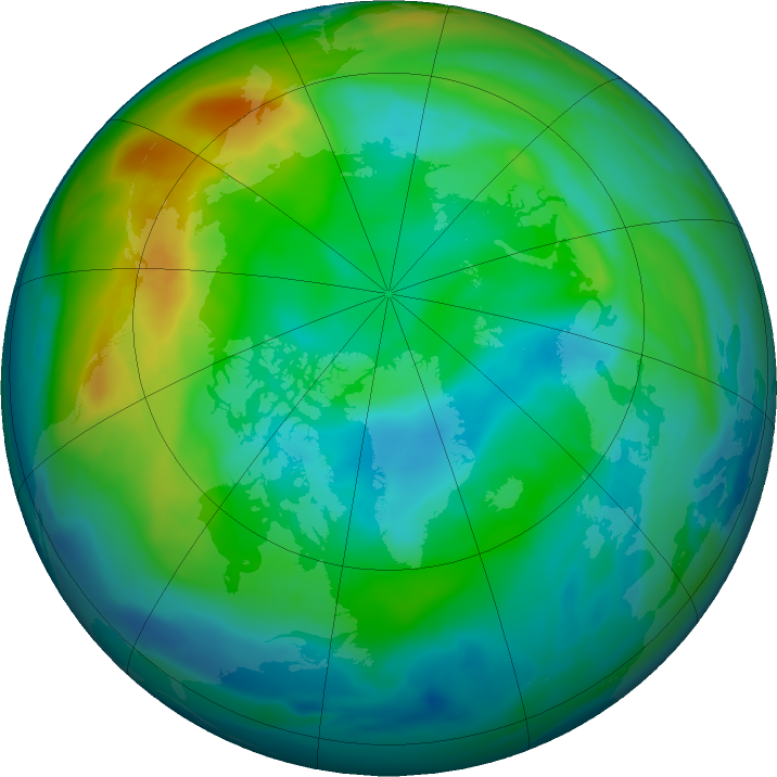 Arctic ozone map for 09 November 2021